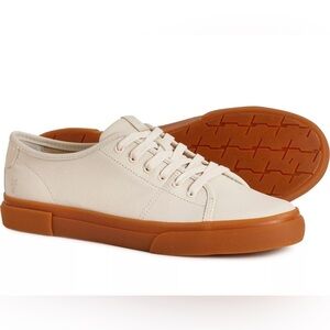 New NWOB Womens Frye Gia Low Lace Ivory Leather Casual Shoes Sneakers Size 8 M